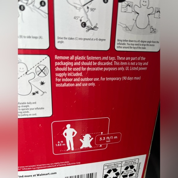 Christmas pig in Santa hat inflata decoration - Picture 2 of 2